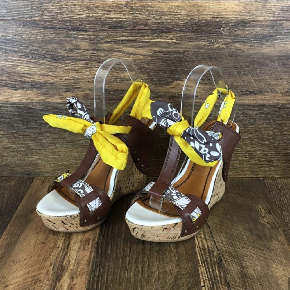 VINTAGE!! Miss Sixty Cork Wedge Heels